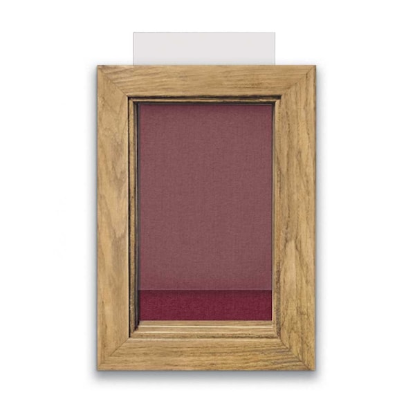 Indoor Enclosed Combo Board, 72"x36", Black Frame/Grey & Burgundy